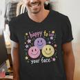 Happy To See Your Face Smile Face Teacher Back To School Men's V-Neck T-Shirt, funny gift Happy To See Your Face Smile Face Teacher Back To School Men's V-Neck T-Shirt, funny gift