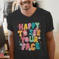 Happy To See Your Face Teacher Disco Ball Back To School Men's V-Neck T-Shirt, funny gift