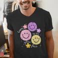 Happy To See Your Face Teacher Flower Back To School Men's V-Neck T-Shirt, funny gift Happy To See Your Face Teacher Flower Back To School Men's V-Neck T-Shirt, funny gift