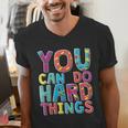 You Can Do Hard Things School Student Teachers Men's V-Neck T-Shirt, funny gift You Can Do Hard Things School Student Teachers Men's V-Neck T-Shirt, funny gift
