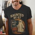 Haunted By 67 Ghost Math Joke Student Halloween Nerd Teacher Men's V-Neck T-Shirt, funny gift Haunted By 67 Ghost Math Joke Student Halloween Nerd Teacher Men's V-Neck T-Shirt, funny gift