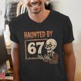 Haunted By 67 Halloween 67 Meme Six Seven Teacher Men's V-Neck T-Shirt, funny gift Haunted By 67 Halloween 67 Meme Six Seven Teacher Men's V-Neck T-Shirt, funny gift