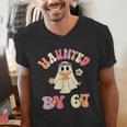 Haunted By 67 Meme Six Seven 6 7 Halloween Teachers Men's V-Neck T-Shirt, funny gift Haunted By 67 Meme Six Seven 6 7 Halloween Teachers Men's V-Neck T-Shirt, funny gift