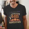 Haunted By Math 67 Meme Math Teacher Square Root 4489 Men's V-Neck T-Shirt, funny gift