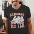 Haunted By My TBR Cute Ghosts Book Reading Teacher Halloween Men's V-Neck T-Shirt, funny gift