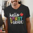 Hello First Grade Team 1st Grade Back To School Teacher Kids Men's V-Neck T-Shirt, First Grade Teacher Shirts, funny gift