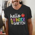 Hello Kindergarten Team Kinder Back To School Teacher Kids Men's V-Neck T-Shirt, funny gift