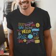 Hello Word In Different Languages Travel And Teacher Lover Men's V-Neck T-Shirt, funny gift