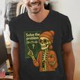 HUGvyn Halloween Skeleton Six Seven 67 Meme PEMDAS Teacher Men's V-Neck T-Shirt, funny gift