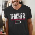 Humor Teacher Empty Battery Power Men Women Men's V-Neck T-Shirt, funny gift Humor Teacher Empty Battery Power Men Women Men's V-Neck T-Shirt, funny gift
