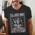 I'Ll Just Wait Until It's Quiet Skeleton Coffee Teacher Men's V-Neck T-Shirt, funny gift I'Ll Just Wait Until It's Quiet Skeleton Coffee Teacher Men's V-Neck T-Shirt, funny gift
