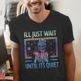 I'Ll Just Wait Until It's Quiet Skeleton Messy Bun Teacher Men's V-Neck T-Shirt, funny gift