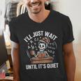 I’Ll Just Wait Until It’s Quiet Skeleton Teacher Men's V-Neck T-Shirt, funny gift