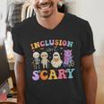 Inclusion Isn't Scary Ghost Halloween SLP Sped Teacher Men's V-Neck T-Shirt, funny gift Inclusion Isn't Scary Ghost Halloween SLP Sped Teacher Men's V-Neck T-Shirt, funny gift