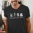 Inclusion Isn't Scary Slp Halloween Sped Teacher Ghost Mummy Men's V-Neck T-Shirt, funny gift Inclusion Isn't Scary Slp Halloween Sped Teacher Ghost Mummy Men's V-Neck T-Shirt, funny gift