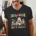 Inclusion Isn't Scary SLP Halloween Sped Teacher Therapy Men's V-Neck T-Shirt, funny gift Inclusion Isn't Scary SLP Halloween Sped Teacher Therapy Men's V-Neck T-Shirt, funny gift