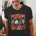 Inclusion Isn't Scary SLP Sped Teacher Halloween Men's V-Neck T-Shirt, funny gift