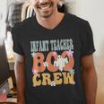 Infant Teacher Boo Crew Ghost Groovy Halloween For Women Men's V-Neck T-Shirt, Groovy Teacher Shirts, funny gift Infant Teacher Boo Crew Ghost Groovy Halloween For Women Men's V-Neck T-Shirt, Groovy Teacher Shirts, funny gift