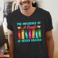 THE INFLUENCE OF A GREAT TEACHER IS NEVER ERASED Teaching For Men Women Girls Kids Men's V-Neck T-Shirt, funny gift THE INFLUENCE OF A GREAT TEACHER IS NEVER ERASED Teaching For Men Women Girls Kids Men's V-Neck T-Shirt, funny gift
