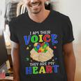 I Am Their Voice They Are My Heart Autism Awareness Teacher Men's V-Neck T-Shirt, funny gift I Am Their Voice They Are My Heart Autism Awareness Teacher Men's V-Neck T-Shirt, funny gift