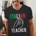 Italian Teacher Italy Italia Back To School First Day Men's V-Neck T-Shirt, funny gift Italian Teacher Italy Italia Back To School First Day Men's V-Neck T-Shirt, funny gift