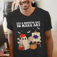 It's A Bootiful Day To Make Art Groovy Art Teacher Halloween Men's V-Neck T-Shirt, Groovy Teacher Shirts, funny gift