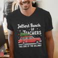 Jolliest Bunch Of Teachers This Side Of The Hallway Xmas PJ Men's V-Neck T-Shirt, funny gift