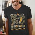 K Is For Kindergarten Teacher Coquette Bow Camo Men's V-Neck T-Shirt, funny gift