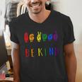 Be Kind Pride Sign Language Rainbow Teachers Interpreter ASL Men's V-Neck T-Shirt, funny gift