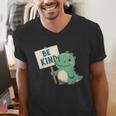 Be Kind Teacher Anti-Bullying Dino Kindness Women Men Boys Men's V-Neck T-Shirt, funny gift Be Kind Teacher Anti-Bullying Dino Kindness Women Men Boys Men's V-Neck T-Shirt, funny gift