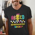 Kindergarten ABCD Rocks Teacher Student Back To School Men's V-Neck T-Shirt, funny gift