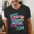 Kindergarten Is My Jam Cute Teacher Shirt 80's 90's Styl Men's V-Neck T-Shirt, funny gift Kindergarten Is My Jam Cute Teacher Shirt 80's 90's Styl Men's V-Neck T-Shirt, funny gift