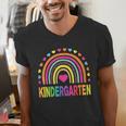 Kindergarten Rainbow Girls Boys Teacher Team Kinder Squad Men's V-Neck T-Shirt, funny gift Kindergarten Rainbow Girls Boys Teacher Team Kinder Squad Men's V-Neck T-Shirt, funny gift
