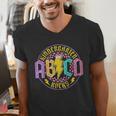 Kindergarten Rocks ABCD Back To School Rock Teacher Men's V-Neck T-Shirt, funny gift Kindergarten Rocks ABCD Back To School Rock Teacher Men's V-Neck T-Shirt, funny gift