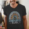Kindergarten Teacher Leopard Boho Rainbow Back To School Men's V-Neck T-Shirt, funny gift Kindergarten Teacher Leopard Boho Rainbow Back To School Men's V-Neck T-Shirt, funny gift