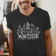 Learn Grow Bloom Wildflowers Appreciation Montessori Teacher Men's V-Neck T-Shirt, funny gift