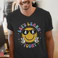 Lets Learn Today Shirt Smile Face 4K Teacher Back To School Men's V-Neck T-Shirt, funny gift