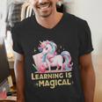 LEARNING IS MAGICAL TEACHER UNICORN BACK TO SCHOOL UNICORN Men's V-Neck T-Shirt, funny gift LEARNING IS MAGICAL TEACHER UNICORN BACK TO SCHOOL UNICORN Men's V-Neck T-Shirt, funny gift
