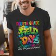 Let The Games Begin Fourth Grade Field Day 2025 Teacher Kid Men's V-Neck T-Shirt, funny gift
