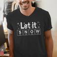 Let It Snow Christmas Pajamas Chemistry Teacher Men's V-Neck T-Shirt, funny gift