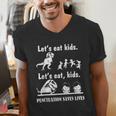 Let's Eat Kids Fun Dinosaurs Grammar Teacher Men's V-Neck T-Shirt, funny gift