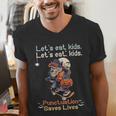 Let's Eat Kids Grammar Werewolf Halloween Teacher Men's V-Neck T-Shirt, funny gift