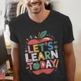 Let's Learn Today Teacher Motivational Back To School Men's V-Neck T-Shirt, funny gift Let's Learn Today Teacher Motivational Back To School Men's V-Neck T-Shirt, funny gift