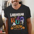 Librarian Boo Crew Teacher Student Halloween Costume Men's V-Neck T-Shirt, funny gift Librarian Boo Crew Teacher Student Halloween Costume Men's V-Neck T-Shirt, funny gift