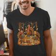 Librarian Turkey Reading Book Fall Thanksgiving Teacher Men's V-Neck T-Shirt, funny gift Librarian Turkey Reading Book Fall Thanksgiving Teacher Men's V-Neck T-Shirt, funny gift
