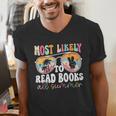 Most Likely To Read Books All Summer Teacher Student Men's V-Neck T-Shirt, funny gift Most Likely To Read Books All Summer Teacher Student Men's V-Neck T-Shirt, funny gift