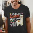 Llama Learning T Shirt Teachers Students Alpaca Lovers Men's V-Neck T-Shirt, funny gift Llama Learning T Shirt Teachers Students Alpaca Lovers Men's V-Neck T-Shirt, funny gift