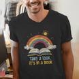 Take a Look It's In a Book Vintage Reading Teacher Rainbow Men's V-Neck T-Shirt, funny gift Take a Look It's In a Book Vintage Reading Teacher Rainbow Men's V-Neck T-Shirt, funny gift