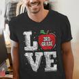 LOVE Apple 3rd Grade Teacher Student School Men's V-Neck T-Shirt, funny gift