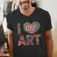 I Love Art Artist Painter Colorful Painting Art Teacher Men's V-Neck T-Shirt, funny gift I Love Art Artist Painter Colorful Painting Art Teacher Men's V-Neck T-Shirt, funny gift